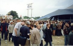 People queueing for Groove Armada